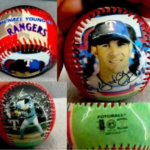 Michael Young Texas Rangers Baseball Fotoball collectible